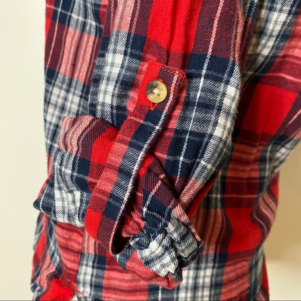 RED Plaid Flannel Tartan Button-Down Shirt - Picture 4 of 12